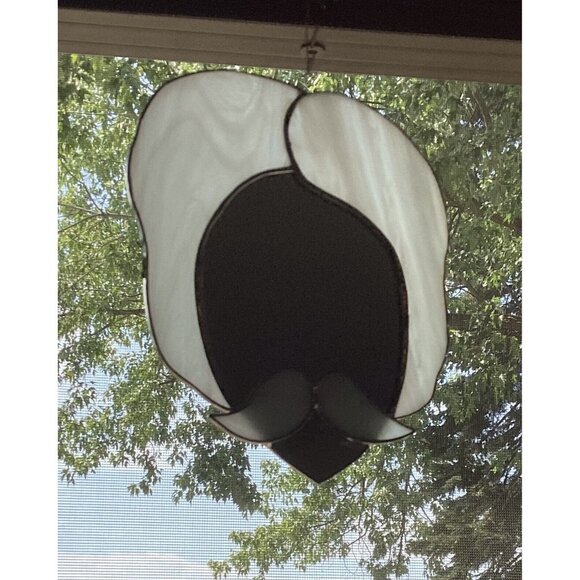 Vintage Handmade Stained Glass Man With Mustache Head Face Mirrored Decoration - Picture 4 of 5